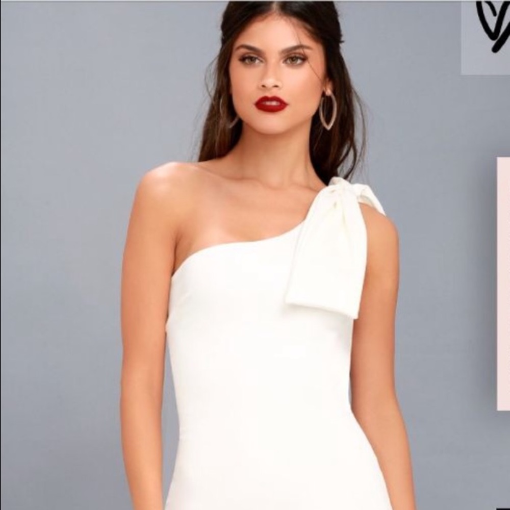 NWT White One Shoulder Bodycon Dress LULUS Size XL
